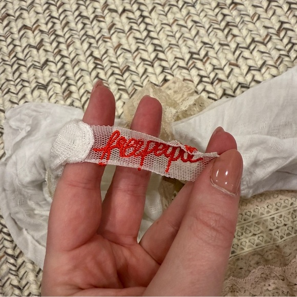 Free People White Lace Front Flowy Tank Top - Picture 5 of 10